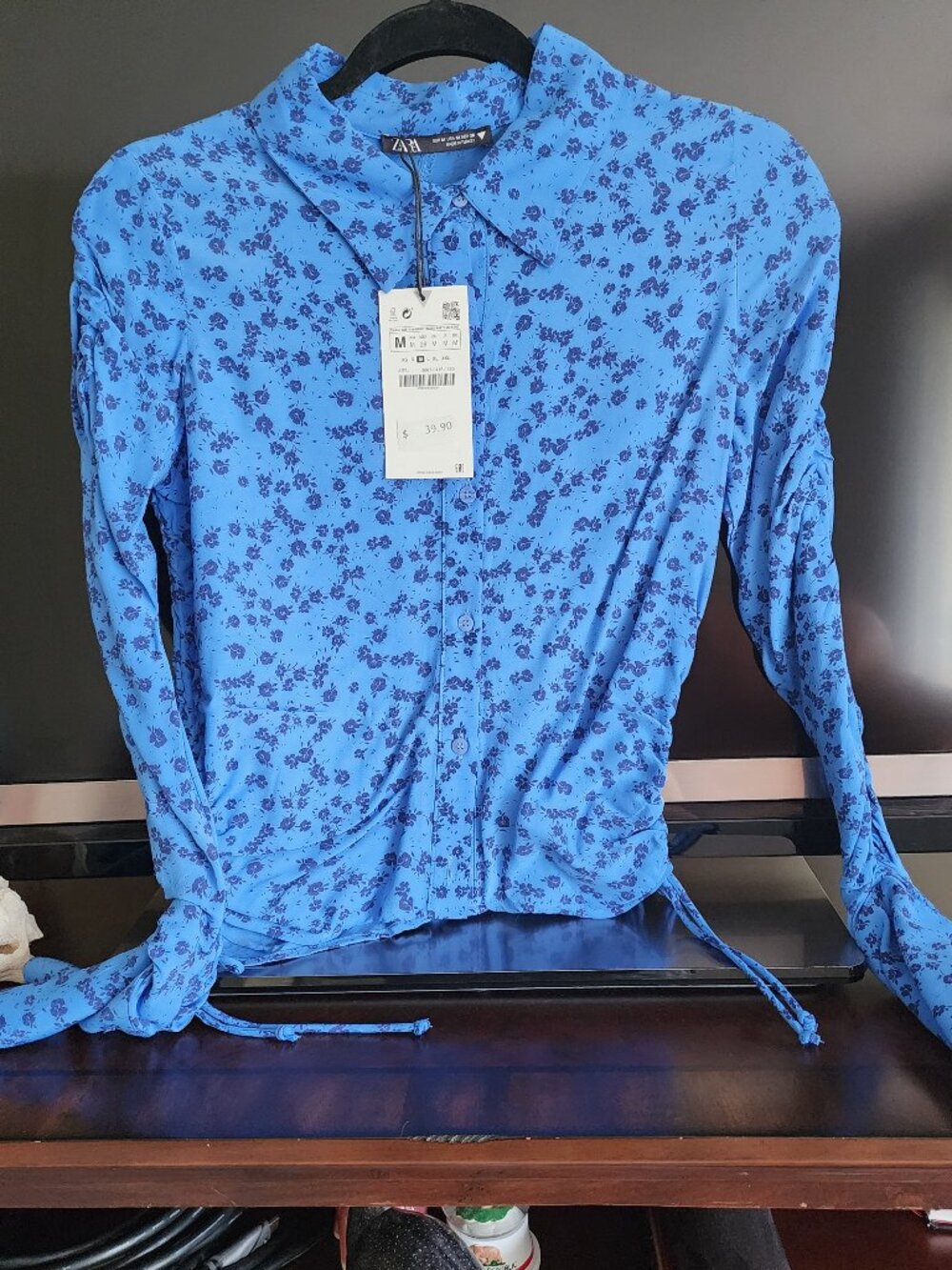 Zara Fitted Floral Shirt Size M